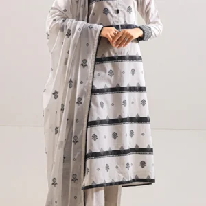 Unstitched Jacquard Cotton 3 Piece