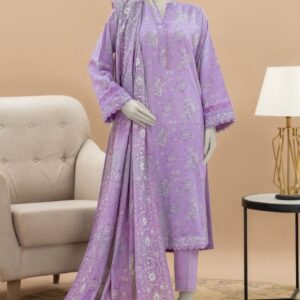 PRINTED KHADDAR 3PCS UNSTITCHED – LAVENDER