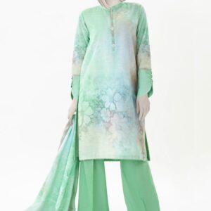 PRINTED KHADDAR 3PCS UNSTITCHED – LIGHT GREEN