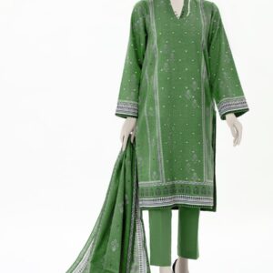 PRINTED KHADDAR 3PCS UNSTITCHED – GREEN