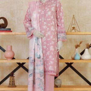 PRINTED KHADDAR 3PCS UNSTITCHED – PINK