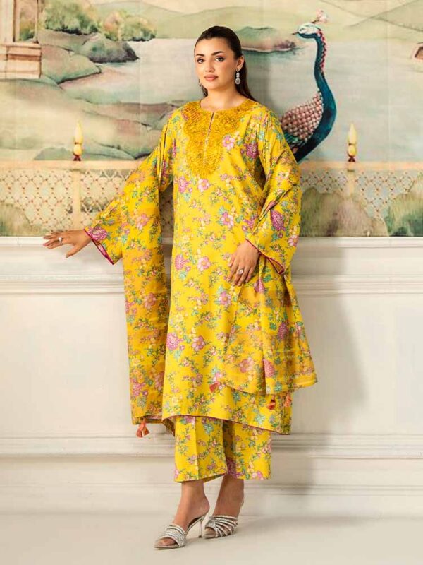 NOA 3-Piece Unstitched Digital Printed Linen Bana Dora Suit – Article-11 - Image 2