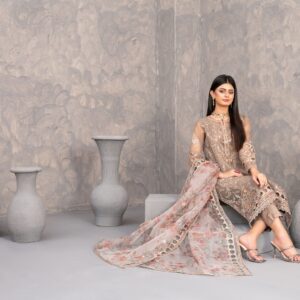 Semi-Stitched Fancy Embroidered Suit D-4271