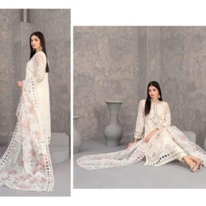 Semi-Stitched Fancy Embroidered Suit D-4273
