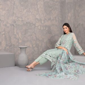 Semi-Stitched Fancy Embroidered Suit D-4274