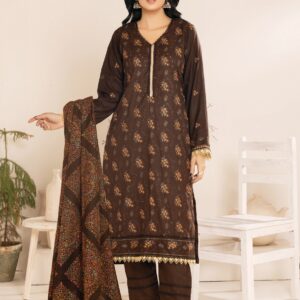 Dhanak Embroidered 3Piece with Silk wool hand-embroidered Kashmiri shawl