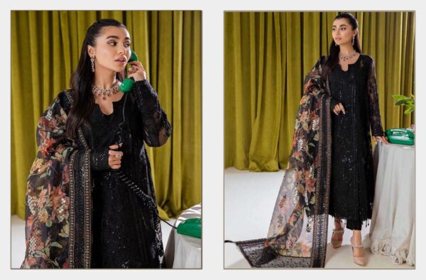 ZOBA – Festive Embroidered 3-Piece Dress FB-85 - Image 2