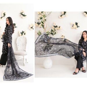 3 Piece Digital Printed Lawn - D-1176