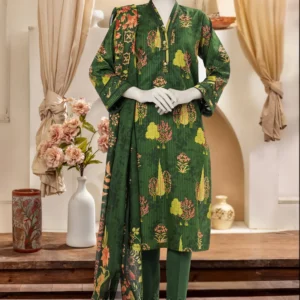 PRINTED TEXTURED CAMBRIC 3PCS UNSTITCHED - 4075