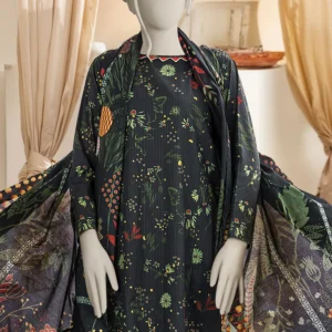 PRINTED TEXTURED CAMBRIC 3PCS UNSTITCHED - 4081