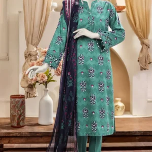 PRINTED TEXTURED CAMBRIC 3PCS UNSTITCHED - 4082