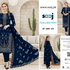 Jacquard Lawn 3-Piece Heavy Embroidered Suit - Cf-089-09