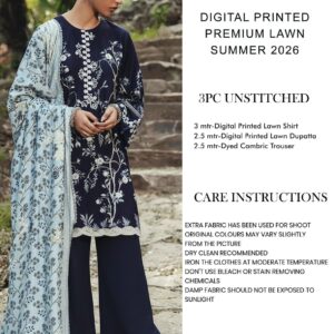 3PC Digital Printed Lawn Suit - CS03