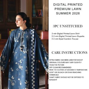 3PC Digital Printed Lawn Suit - CS06