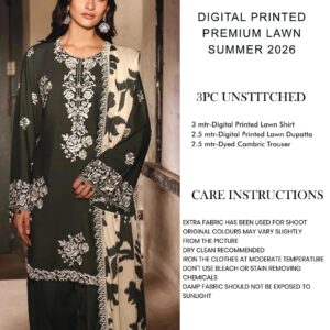 3PC Digital Printed Lawn Suit - CS07