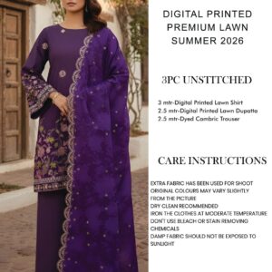 3PC Digital Printed Lawn Suit - CS08